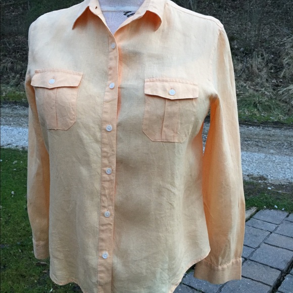 Talbots 💯% IRISH Linen Large Button-Down Blouse - Picture 1 of 6